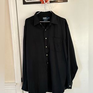 Polo Ralph Lauren Marlowe black silk button down dress shirt men’s large
